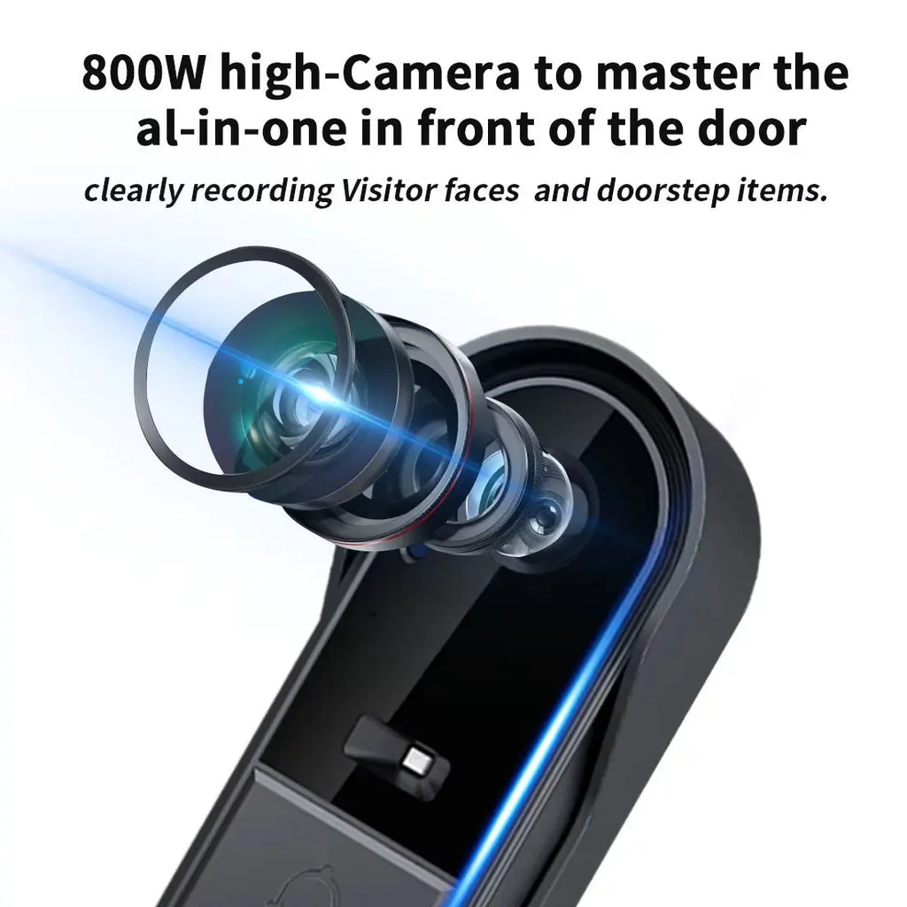 WiFi Wireless Smart Video Doorbell with Two-Way Intercom and 1080P HD Camera, Waterproof Outdoor Design for Smart Home Security