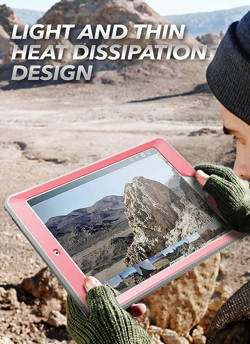 Unicorn Beetle Pro Heavy Duty Rugged Case with Screen Protector for iPad 9th Generation (10.2", 2021) and Compatible with 8th/7th Generations (2020/2019), Rose Gold, with Built-In Stand