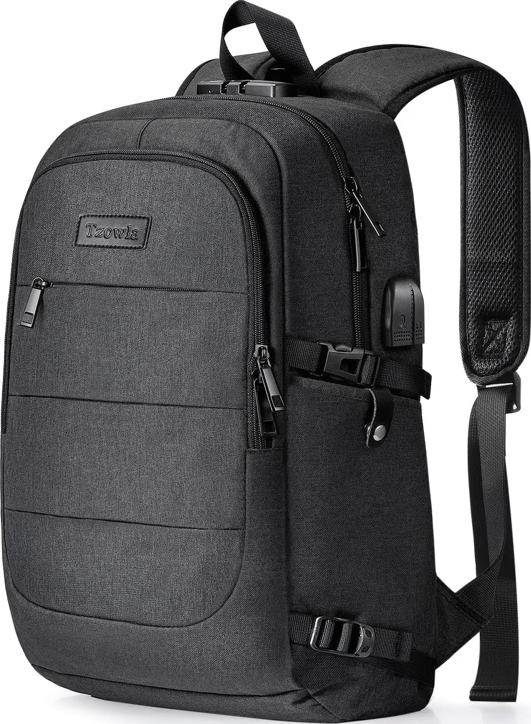 Professional Water-Resistant Anti-Theft Laptop Backpack with USB Charging Port and Lock for 15.6-Inch Computers - Ideal for Business, College, and Casual Use for Men and Women