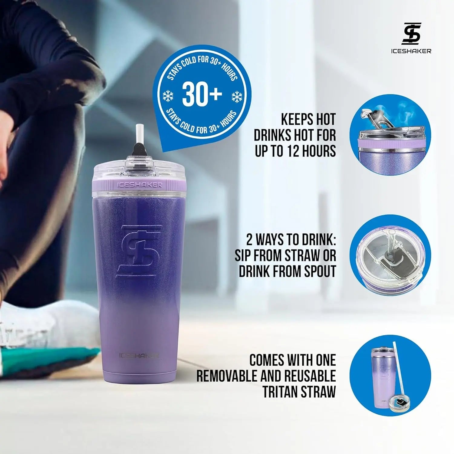 Insulated Stainless Steel Tumbler - 20 Oz, Lilac Dreaming | Superior Temperature Retention: 30+ Hours Cold & 12+ Hours Hot | Includes Removable Straw and Drink Spout | Odor-Free Design for Coffee, Tea, Smoothies, and Cocktails