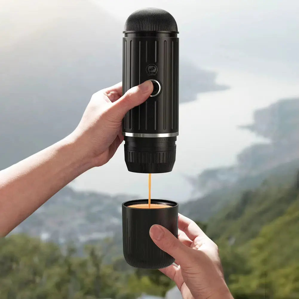 Portable Electric Espresso Machine - 2-in-1 Coffee Maker for Capsules and Ground Coffee, Ideal for Hiking