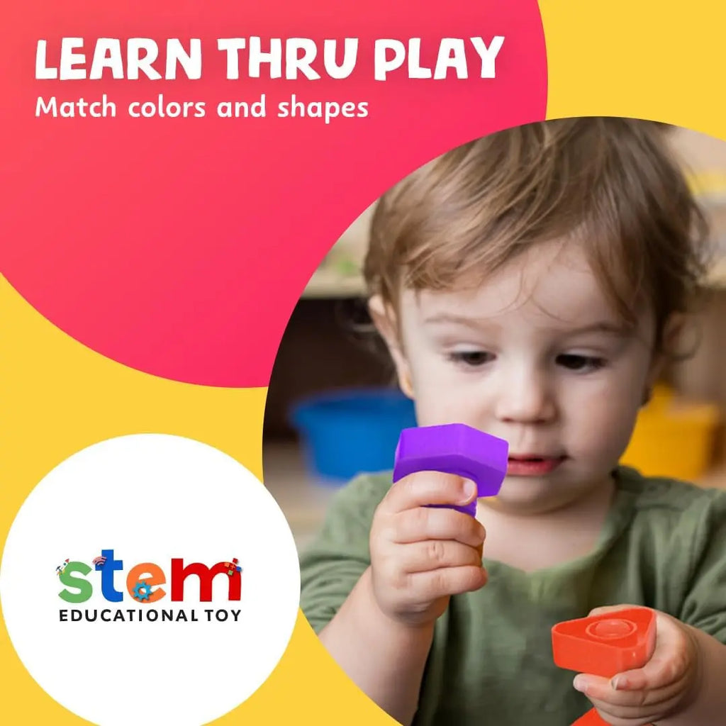 24-Piece Nuts and Bolts Motor Skill Development Set for Children 18 Months and Older with Ebook Guide