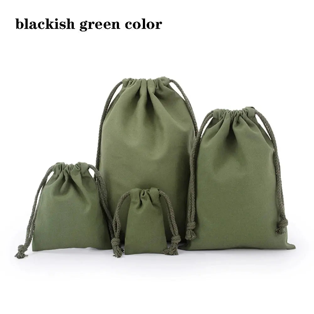 Canvas Drawstring Storage Bag - Portable Cotton Organizer Tote for Groceries and Shopping
